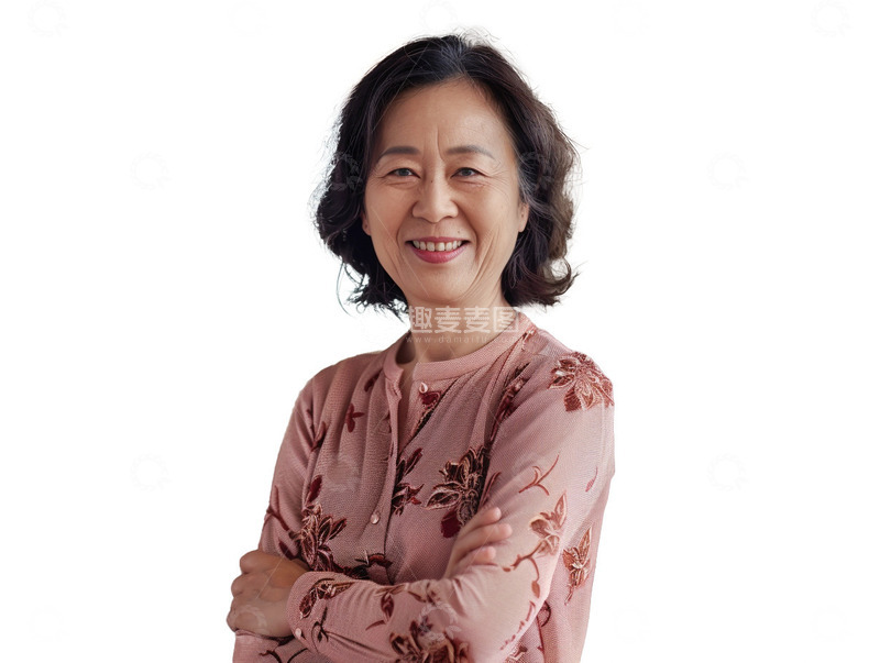 高清大图下载【趣麦麦图】自信微笑的老太太
