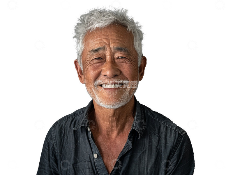 高清大图下载【趣麦麦图】喜悦的白发老人
