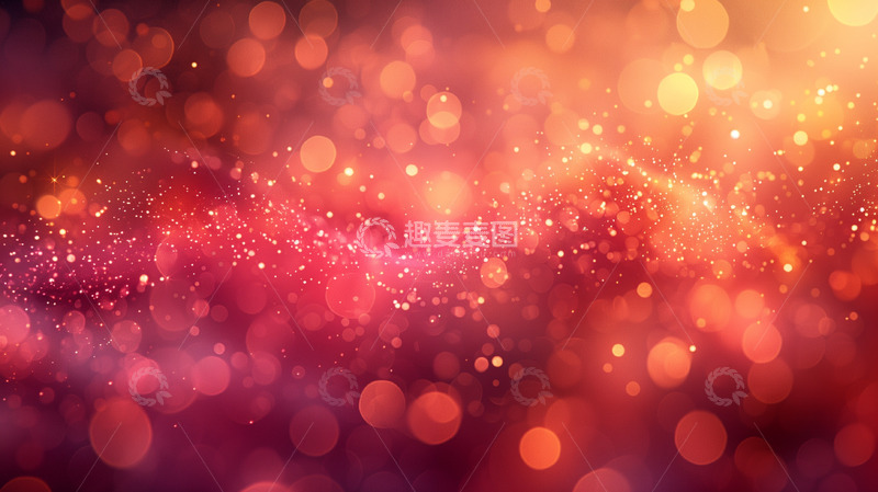 高清大图下载【趣麦麦图】红色粒子梦幻光斑年会PPT背景