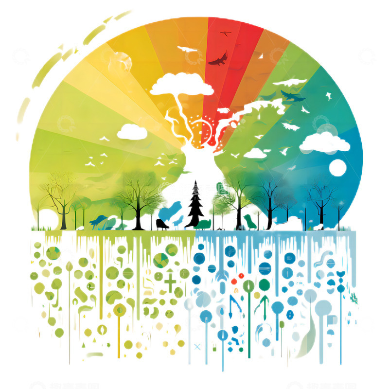 绿色环保logo图案森林树木