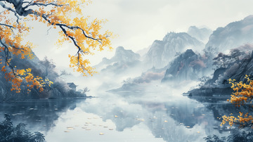 山水水墨画背景