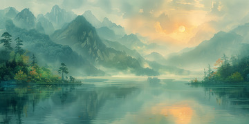 中国风山水水墨画背景