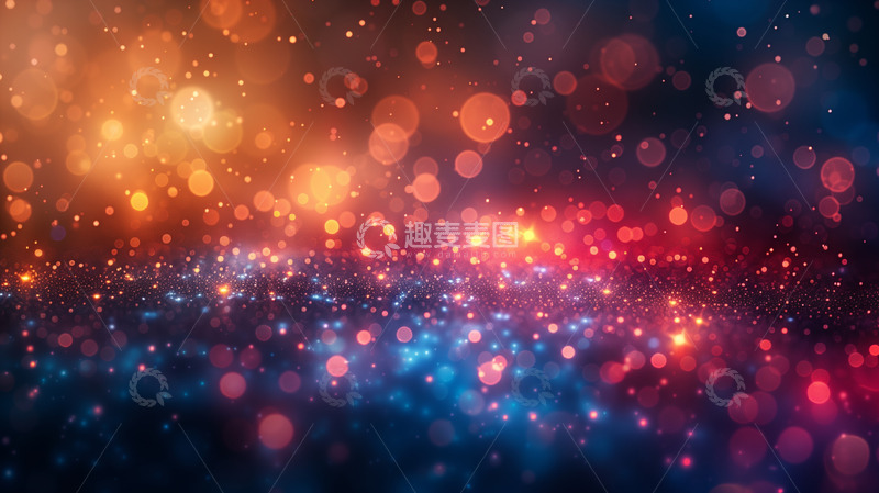 高清大图下载【趣麦麦图】彩色光斑粒子PPT背景