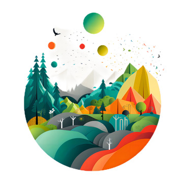 绿色环保logo图案森林树木低碳