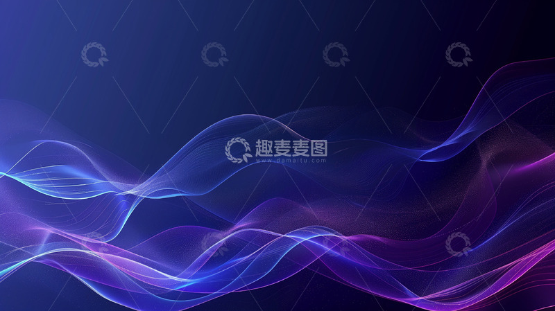 高清大图下载【趣麦麦图】蓝紫色科技线条背景