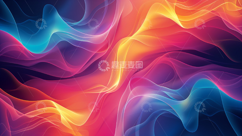 高清大图下载【趣麦麦图】彩色流动线条背景