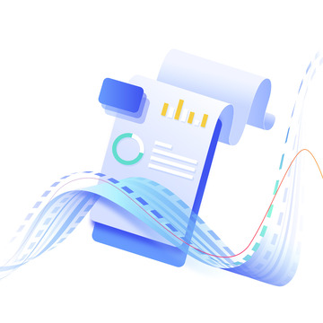 扁平商业风云文档数据信息插画