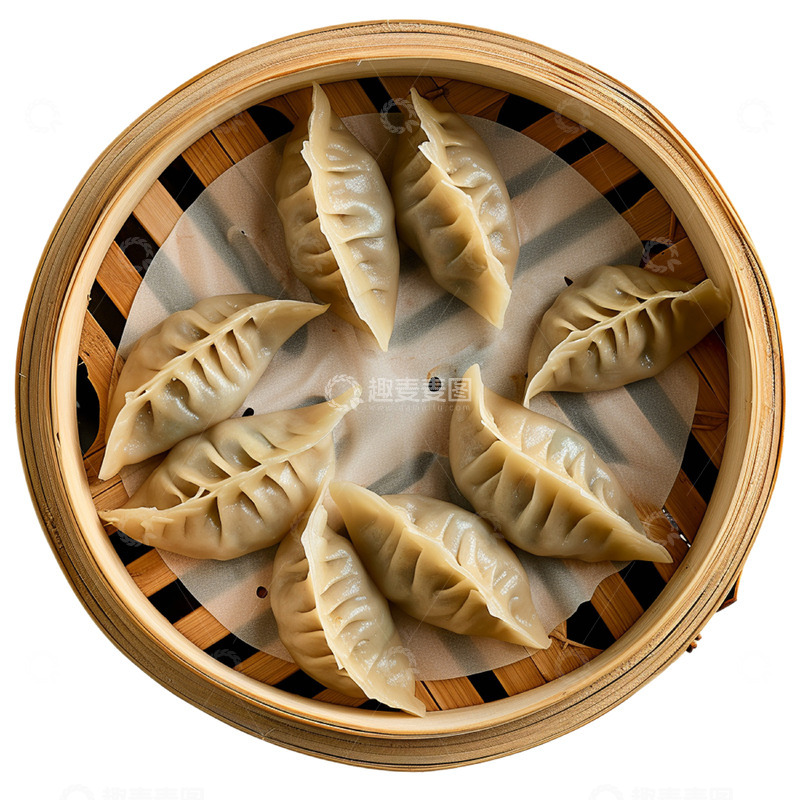 源文件下载【趣麦麦图】一笼蒸饺小吃