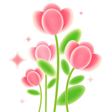 春天粉色弥散风花朵盛开元素