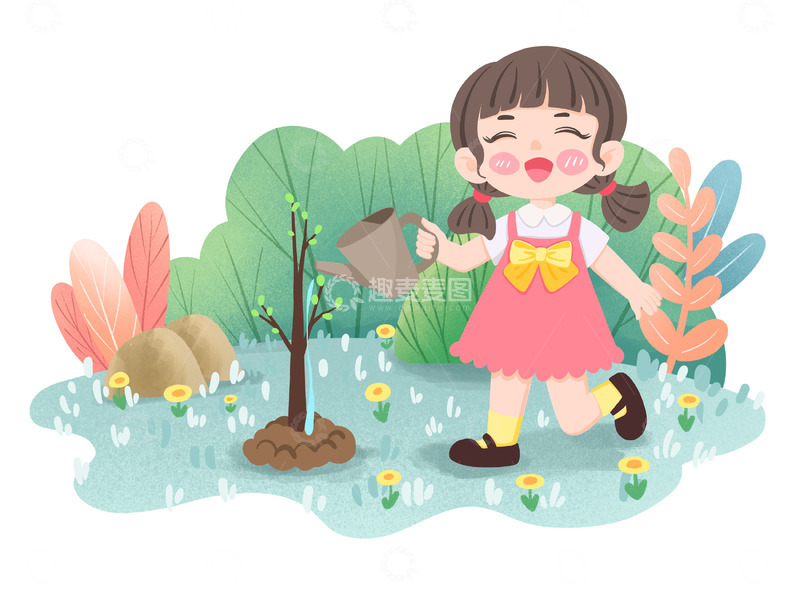 源文件下载【趣麦麦图】植树节人物场景