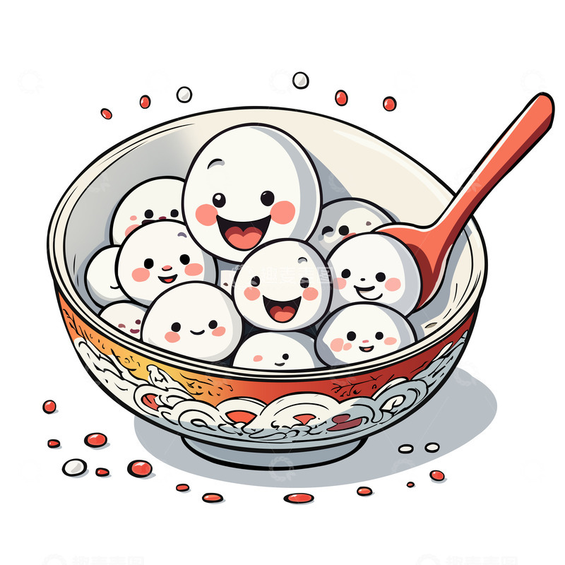 源文件下载【趣麦麦图】一碗可爱元宵汤圆