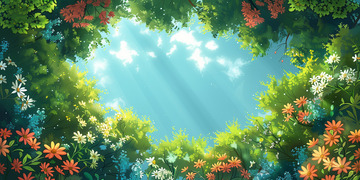 绿色小清新森林户外风景探险banner