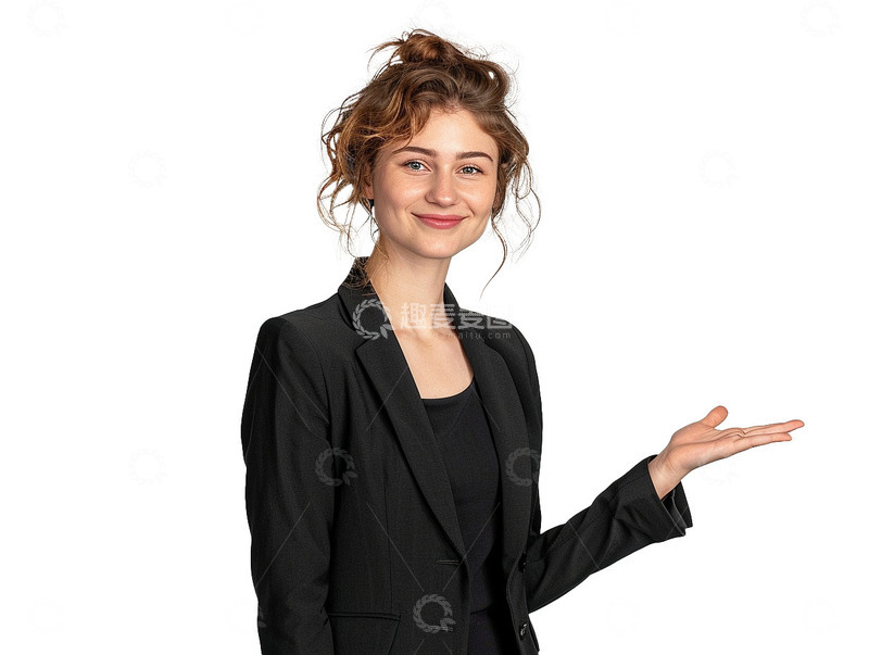 高清大图下载【趣麦麦图】商务女性伸手展示