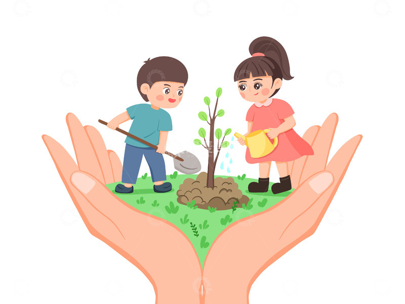 源文件下载【趣麦麦图】植树节创意素材