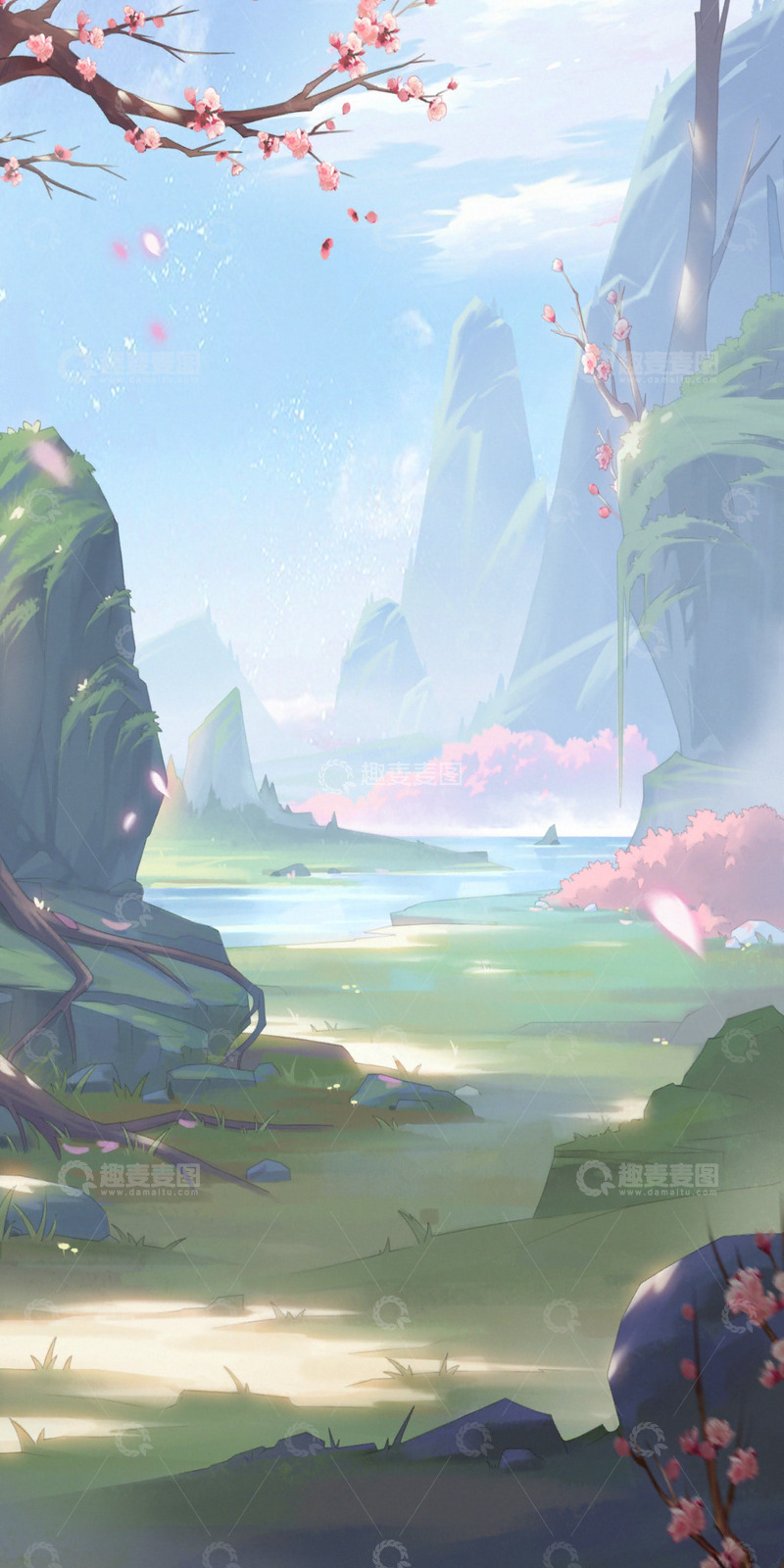 高清大图下载【趣麦麦图】-中国风意境水墨山水背景
