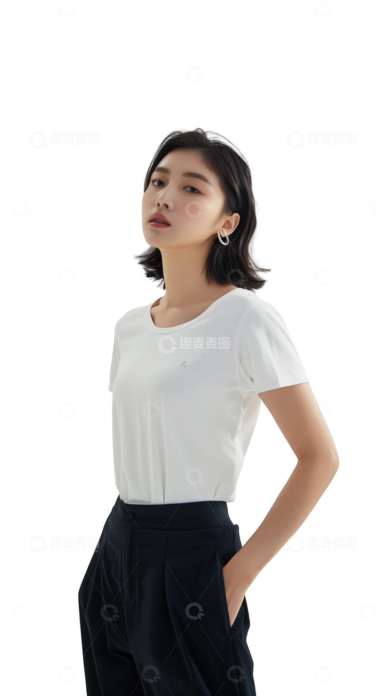 高清大图下载【趣麦麦图】简约服装搭配模特人物元素