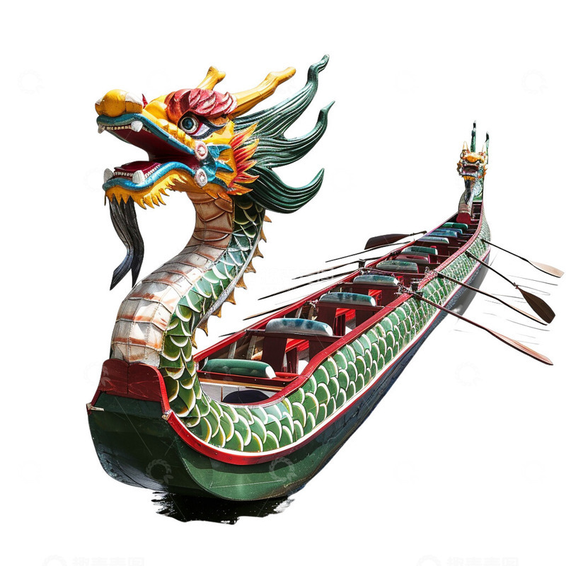 高清大图下载【趣麦麦图】端午节划龙舟龙舟