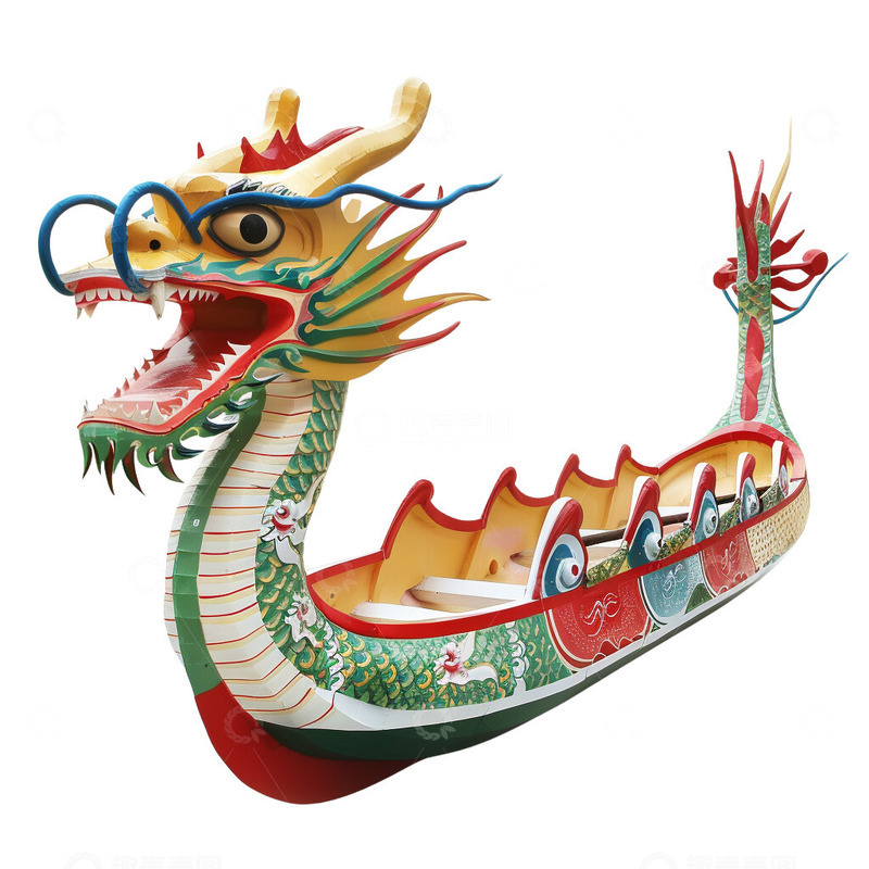 高清大图下载【趣麦麦图】端午节龙舟划船