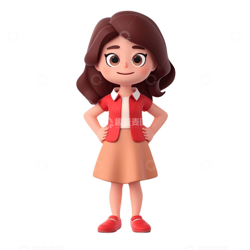 高清大图下载【趣麦麦图】女生3D模型卡通