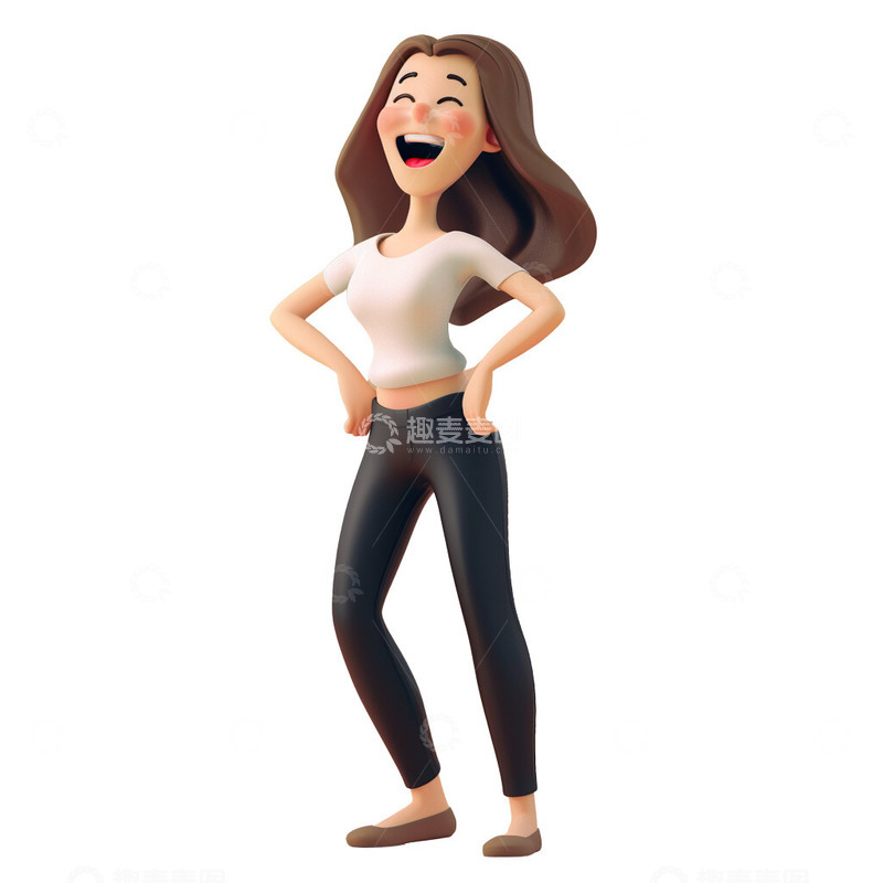 高清大图下载【趣麦麦图】3D女性开心