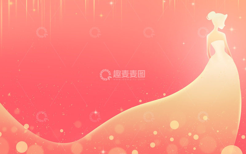 源文件下载【趣麦麦图】-唯美妇女节插画背景