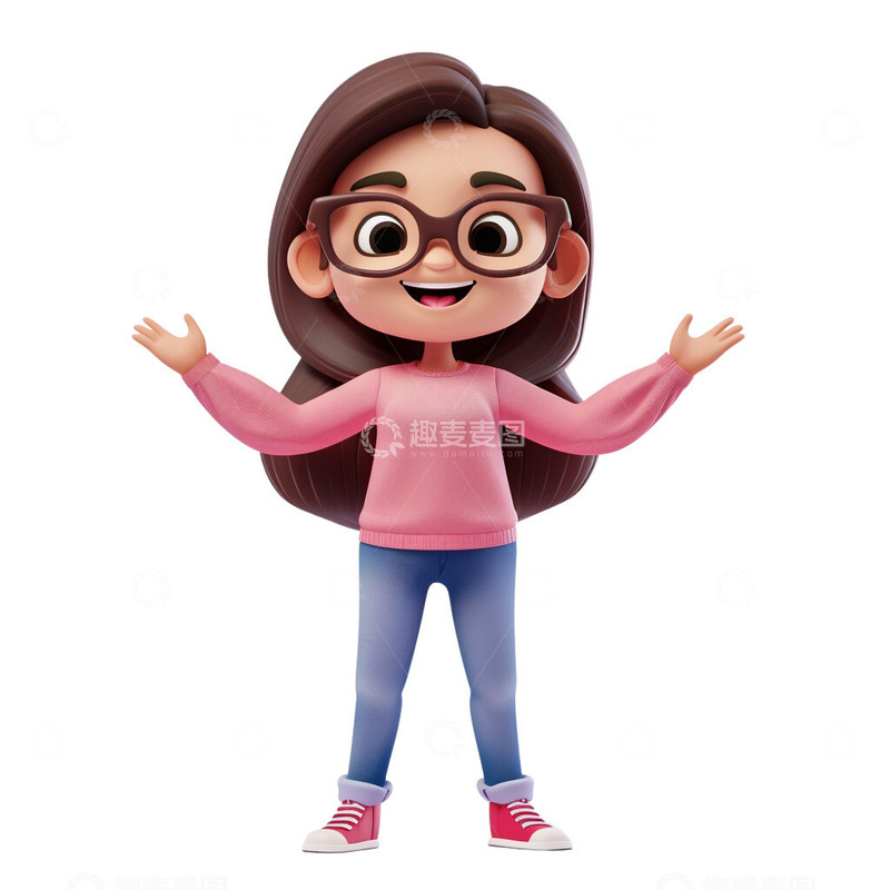 高清大图下载【趣麦麦图】3D开心的女士
