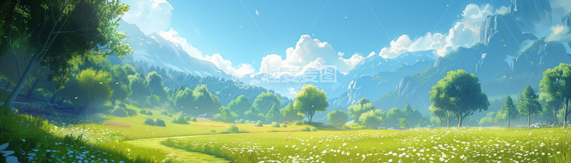 高清大图下载【趣麦麦图】春天田野背景