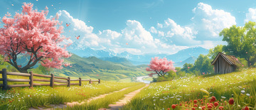 田园风光背景
