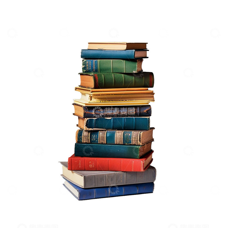 书籍堆学习图书馆高考素材
