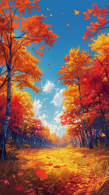 黄色系秋意海报背景