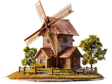 农场风车建筑元素