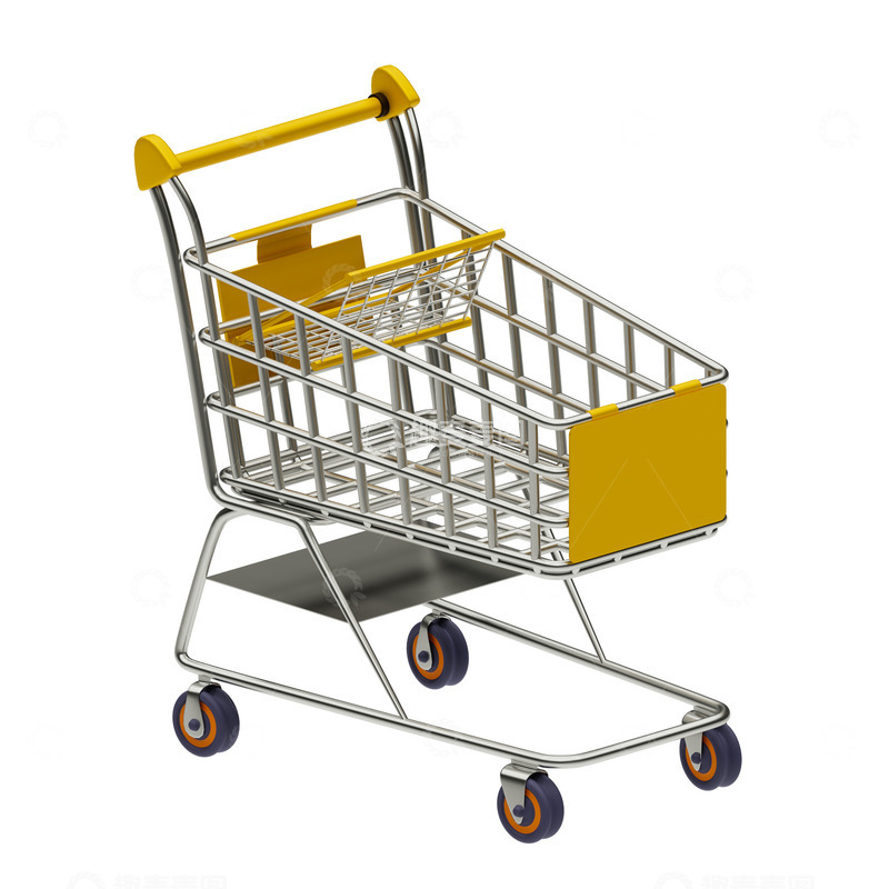 源文件下载【趣麦麦图】超市购物车3D模型