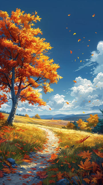 小清新秋意背景