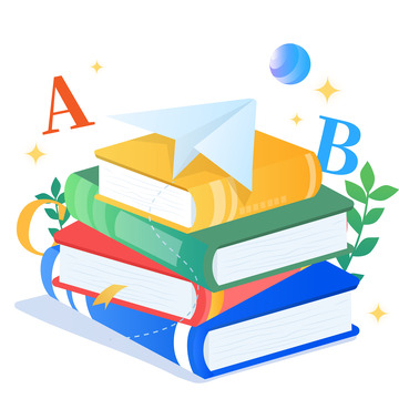 卡通可爱开学季书本教育阅读装饰元素