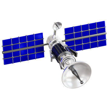 卡通人造卫星飞行器3D模型