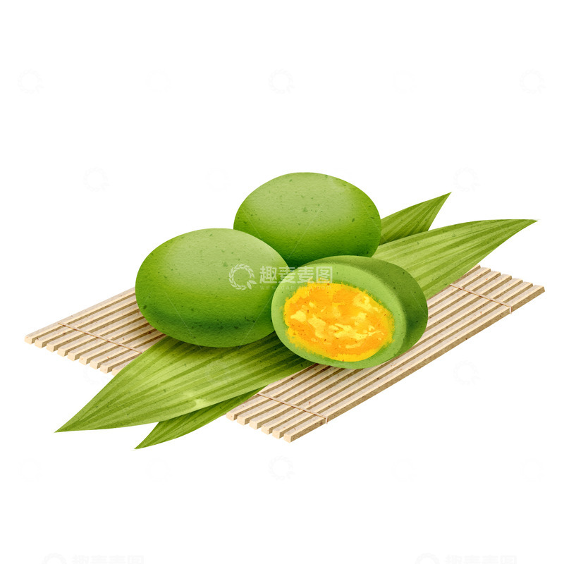 源文件下载【趣麦麦图】清明节手绘水彩青团素材