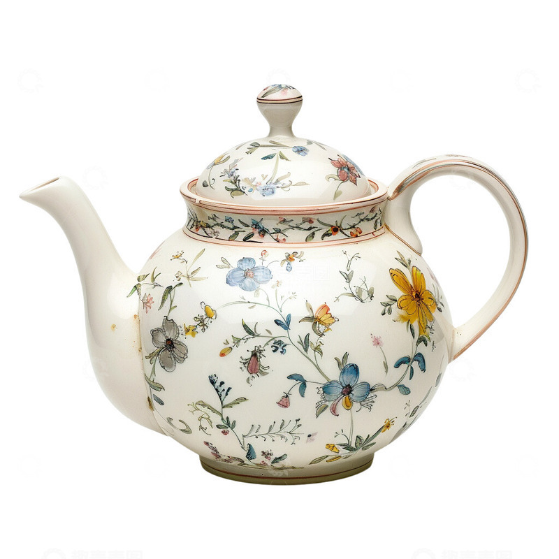 高清大图下载【趣麦麦图】花纹的茶壶瓷器