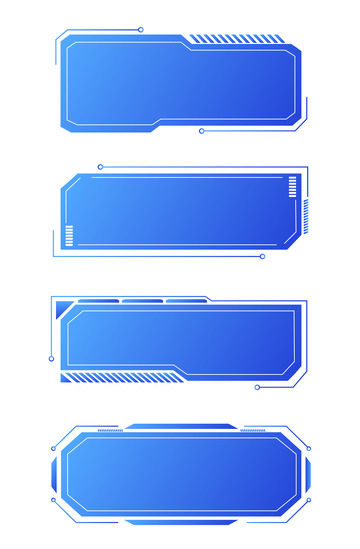 科技风元素蓝色渐变边框元素