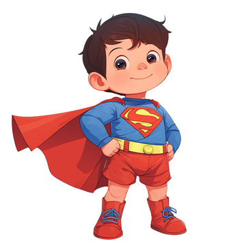 装扮成超人的小男孩