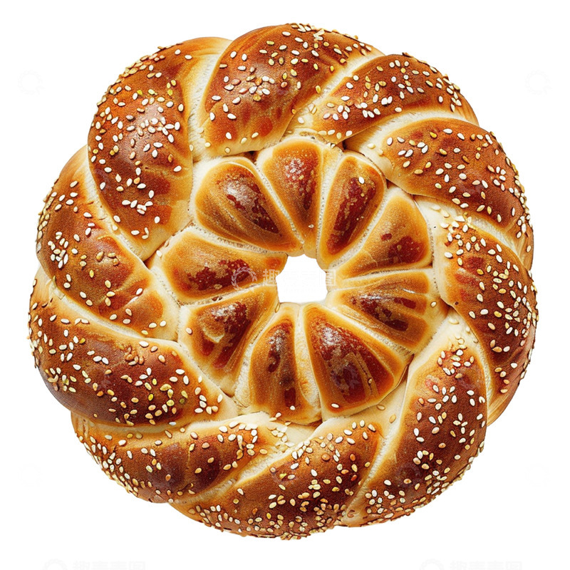 源文件下载【趣麦麦图】欧式芝麻面包欧包美食