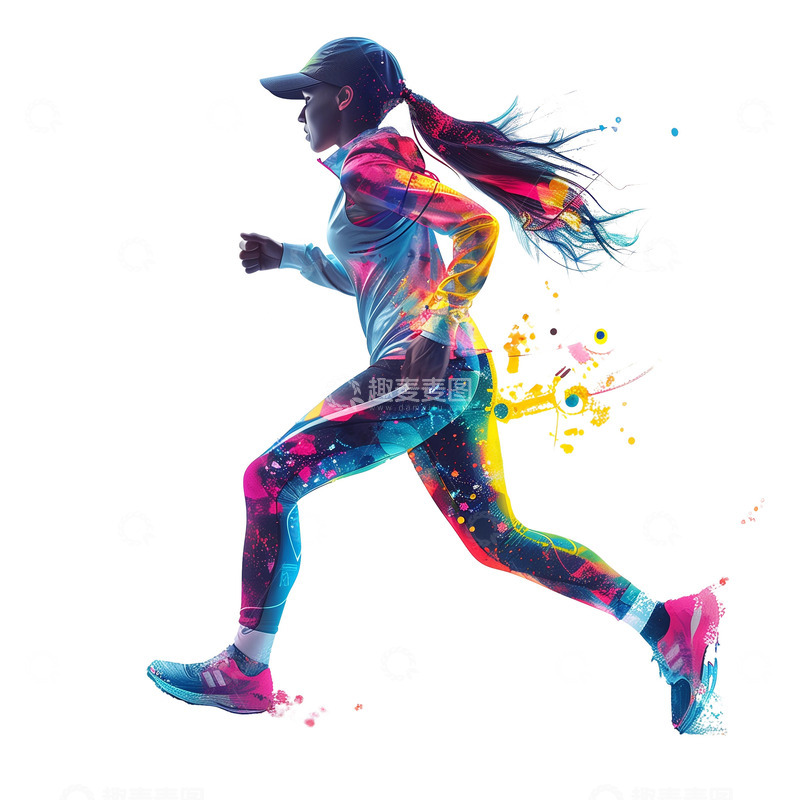 高清大图下载【趣麦麦图】-运动跑步健身的人物剪影