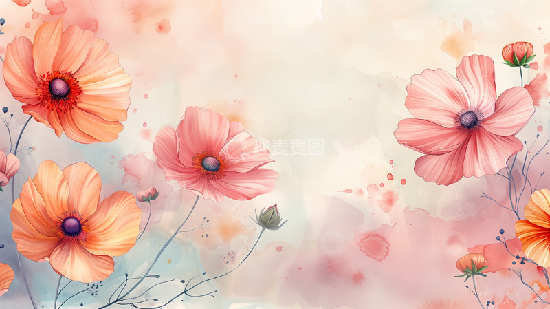 高清大图下载【趣麦麦图】唯美浪漫花朵海报背景