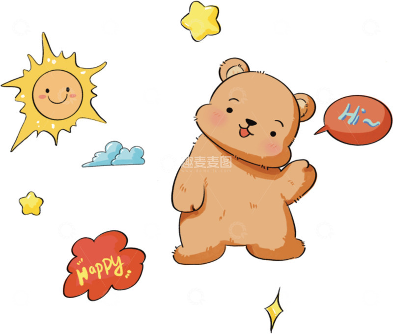 源文件下载【趣麦麦图】-卡通小熊可爱