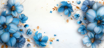 蓝色唯美浪漫质感花朵海报背景