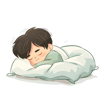 睡眠日在睡眠休息的小男孩