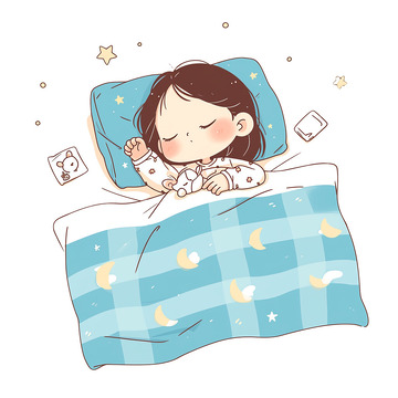 睡眠日在睡眠休息的小女孩3