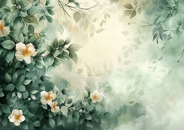 植物文艺绿色海报背景图