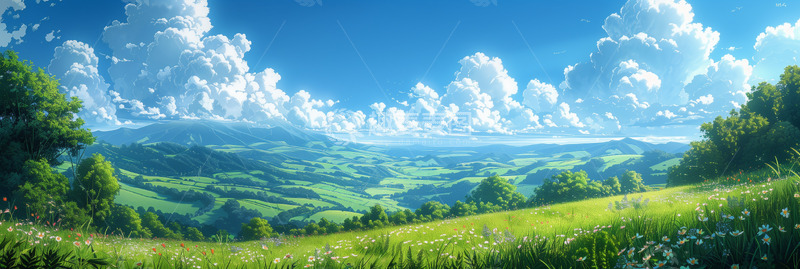 高清大图下载【趣麦麦图】小清新风景蓝天白云户外装饰背景