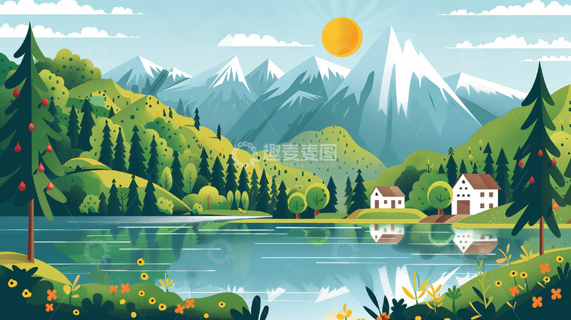 高清大图下载【趣麦麦图】绿色小清新森林户外风景banner