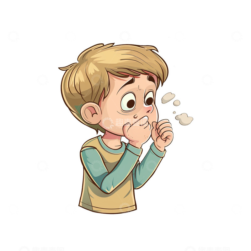 源文件下载【趣麦麦图】咳嗽人物病毒的小孩